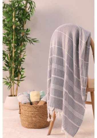 Favora Fushia Bamboo Bambu Plaj Havlusu Gri