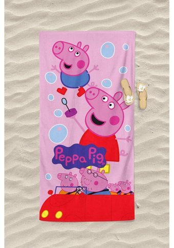 Erays Home Peppa Pig Pamuk Plaj Havlusu Pembe