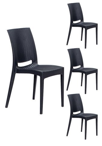 Modalife Kolsuz Rattan 4 Adet Bahçe Sandalyesi