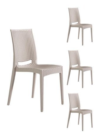 Sandalie Kolsuz Rattan 4 Adet Bahçe Sandalyesi