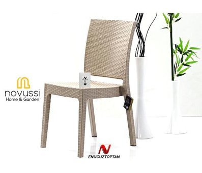 Novussi Kolsuz Plastik 1 Adet Bahçe Sandalyesi