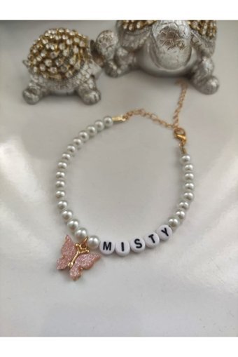 Taktakılsın Zilli İncili Pembe Ayarlanabilir Gezdirme Boyun Kedi Tasması
