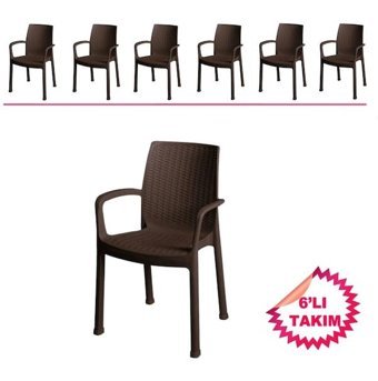 Estelia Kolsuz Rattan 2 Adet Bahçe Sandalyesi