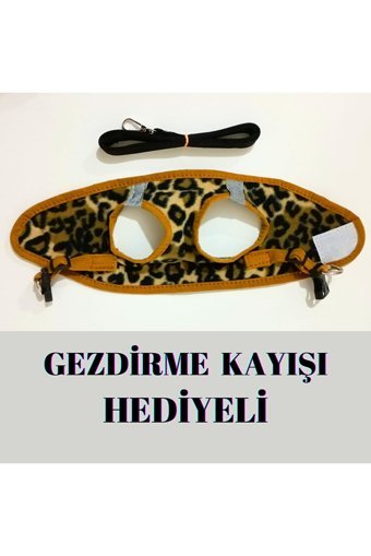 Patifashion Düz Fosforlu Leopar Ayarlanabilir Gezdirme Göğüs Kedi Tasması