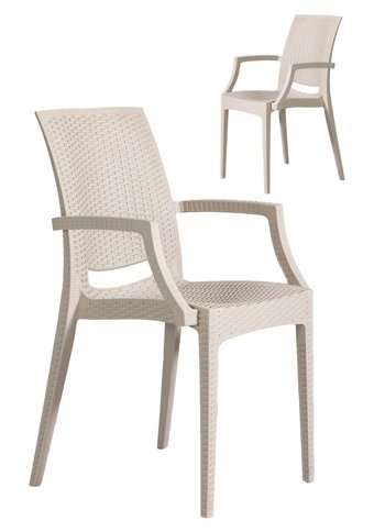 Modalife Kollu Rattan 2 Adet Bahçe Sandalyesi