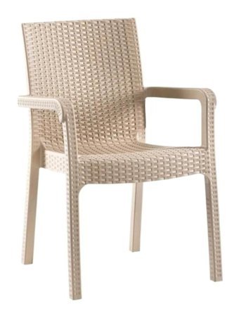 Retro Art Kollu Rattan 2 Adet Bahçe Sandalyesi