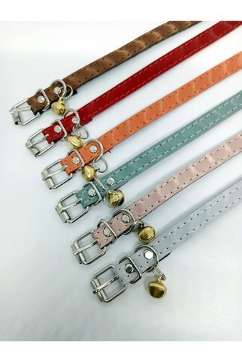 Sempati Store Zilli İsimlikli Turuncu Ayarlanabilir Gezdirme Boyun Kedi Tasması