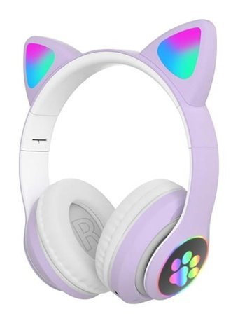 Ally 23M Kedi Kulak Kulak Üstü Kablosuz Bluetooth Kulaklık Mor