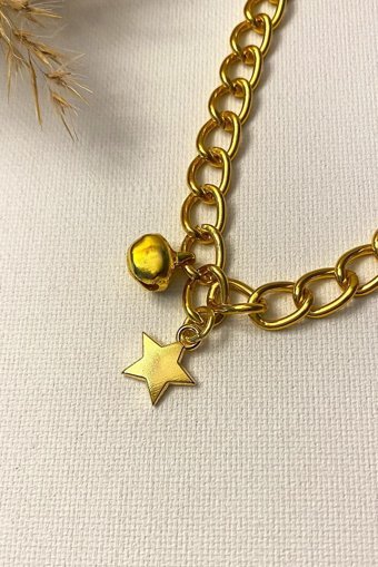 Enpatili Zilli Kolye Altın Ayarlanabilir Gezdirme Boyun Kedi Tasması