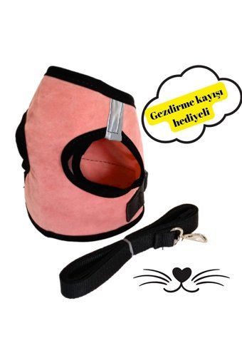 Patifashion Düz Fosforlu Gri Ayarlanabilir Gezdirme Göğüs Kedi Tasması