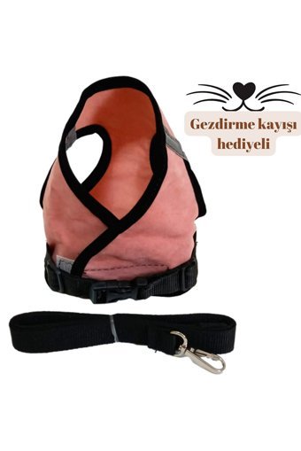 Patifashion Düz Fosforlu Gri Ayarlanabilir Gezdirme Göğüs Kedi Tasması