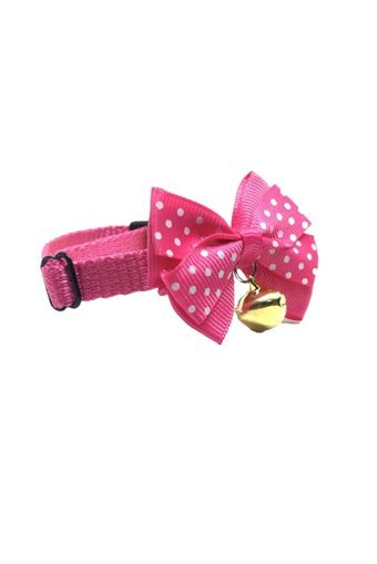 Pet Papyonlu Zilli Papyonlu Pembe Ayarlanabilir Gezdirme Boyun Kedi Tasması