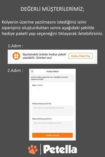 Petella Zilli Boncuklu Mavi Ayarlanabilir Gezdirme Boyun Kedi Tasması
