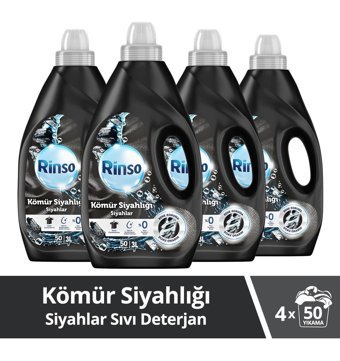 Rinso Doku Koruma 200 Yıkama Siyahlar İçin Sıvı Deterjan 4x3 lt