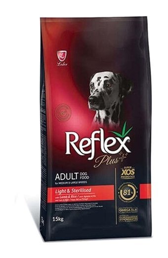 Reflex Plus Light&Sterilised Kısırlaştırılmış Kuzu Etli Orta Irk Yetişkin Köpek Maması 15 Kg