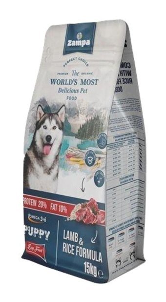 Zampa Kuzu Etli Pirinçli Orta Irk Yavru Köpek Maması 15 Kg
