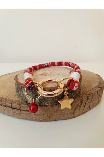 Loyal Friend Store Zilli Kilim Kordon Kırmızı Ayarlanabilir Gezdirme Boyun Kedi Tasması