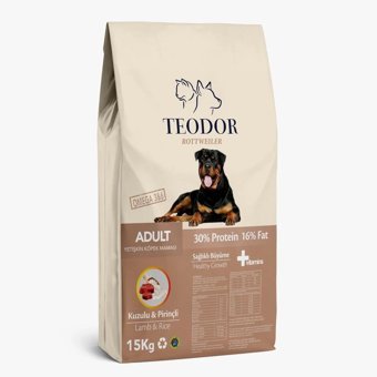Teodor Kuzu Etli Pirinçli Özel Irk Yetişkin Köpek Maması 15 Kg