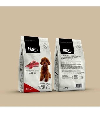 Nicky Mini Small Breed Kuzu Etli Küçük Irk Yetişkin Köpek Maması 2.5 Kg