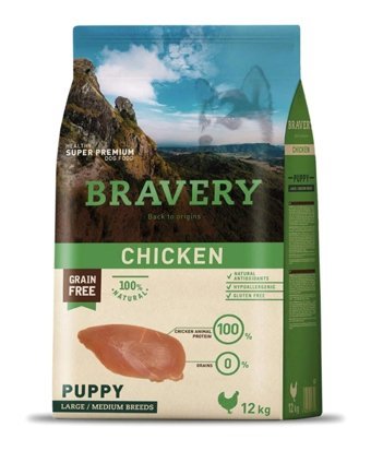 Bravery Tavuklu Orta Irk Yavru Köpek Maması 12 Kg