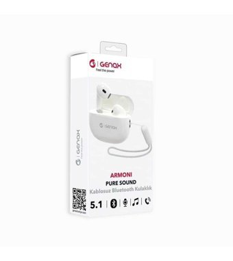 Genax Armoni Pure Kulak İçi Kablosuz Bluetooth Kulaklık Beyaz