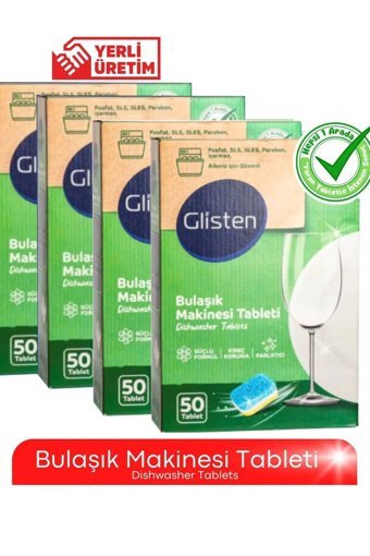 Glisten Kokulu Tablet Bulaşık Makinesi Deterjanı 200 Adet