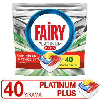 Fairy Platinum Plus Limon Kokulu Tablet Bulaşık Makinesi Deterjanı 40 Adet