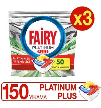 Fairy Platinum Plus Limon Kokulu Tablet Bulaşık Makinesi Deterjanı 150 Adet