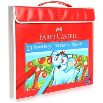 Faber-Castell Plastik Çantalı 24'lü Pastel Boya
