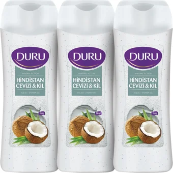 Duru Hindistan Cevizi Kil Duş Jeli 3x450 ml