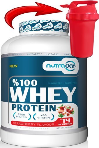 Nutraday Protein Çilekli Whey Protein Protein Tozu 2.257 kg