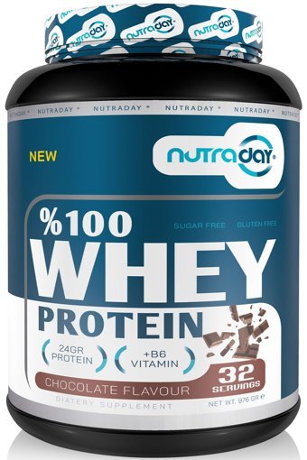 Nutraday Çikolatalı Whey Protein Protein Tozu 976 gr