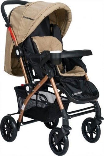 TommyBaby AL-2 Eagle Gold Çift Yönlü Katlanabilir 360 Derece Dönen Tam Yatar Kabin Tipi Puset Bebek Arabası Bej