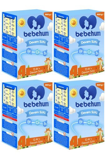 Bebehum Laktozlu Probiyotikli 4 Numara Devam Sütü 4x800 gr