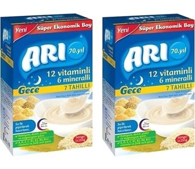 Ari Gece Laktozlu Tahıllı Probiyotikli Kaşık Maması 2x500 gr