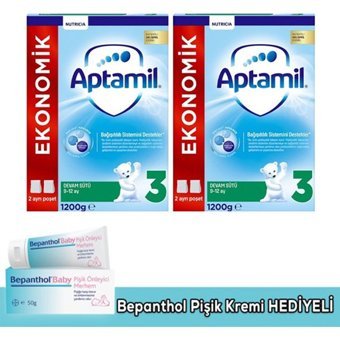 Aptamil Laktozlu Probiyotikli 3 Numara Devam Sütü 2x1.2 kg