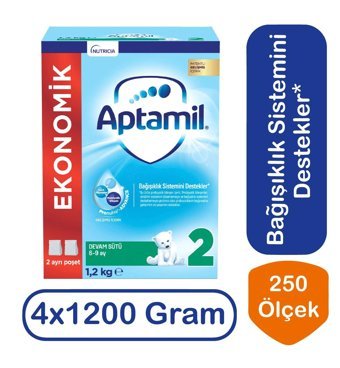 Aptamil Laktozlu Tahılsız Probiyotikli 2 Numara Devam Sütü 4x1.2 kg