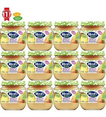 Hero Baby Glutensiz Armutlu Şeftali Kavanoz Maması 12x125 gr