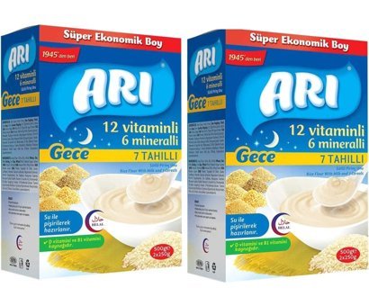 Ari Gece Laktozsuz Tahıllı Kaşık Maması 2x500 gr