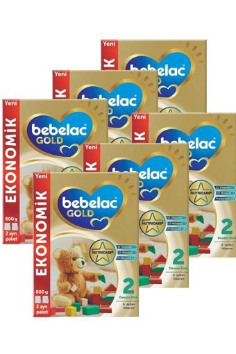 Bebelac Gold Laktozlu Probiyotikli 2 Numara Devam Sütü 6x800 gr