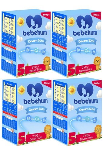 Bebehum Laktozlu 5 Numara Devam Sütü 4x800 gr