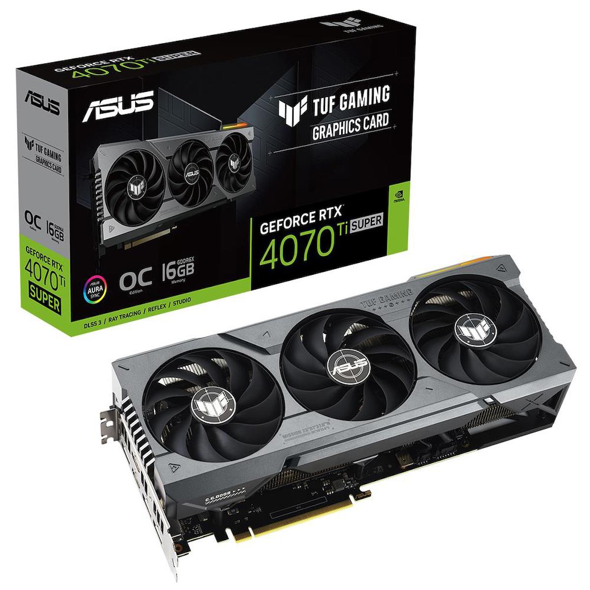 Asus TUF Gaming Black RTX 4070 Tİ Super OC 16 GB GDDR6X PCI-Express 4.0 DirectX 12 Ultimate 3 Fanlı 256 Bit Nvidia Ekran Kartı
