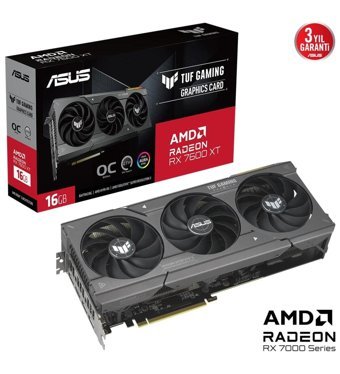 Asus TUF Gaming RX 7600 XT OC 16 GB GDDR6 PCI-Express 4.0 DirectX 12 Ultimate 3 Fanlı 128 Bit AMD Ekran Kartı