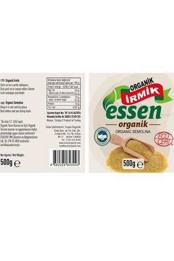 Essen Organik İrmik 500 gr