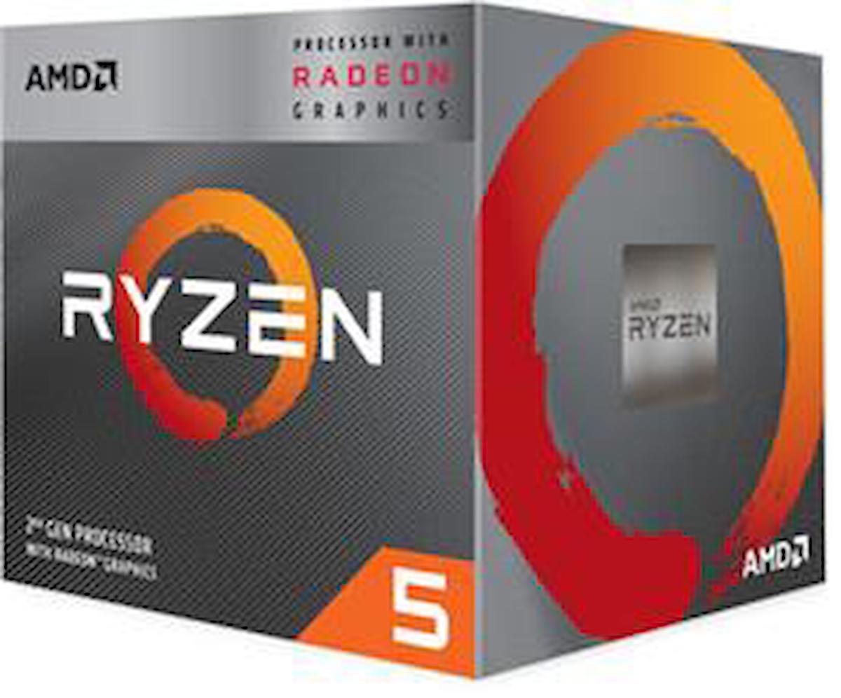 AMD Ryzen 5 3400G 6 Çekirdekli 3.6 Ghz 4.2 GHz Turbo Hız 16 MB Ön Bellek AM4 Soket Tipi İşlemci