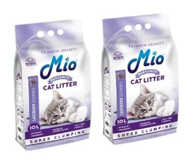 Mio Lavanta Kokulu Topaklanan İnce Taneli Bentonit Kedi Kumu 2x10 lt