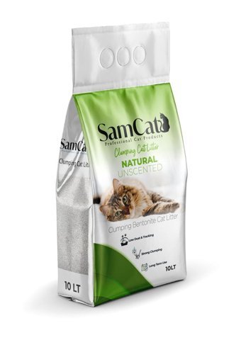 Samcat Kokusuz Topaklanan İnce Taneli Bentonit Kedi Kumu 10 lt