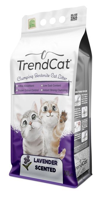 Trend Cat Lavanta Kokulu Topaklanan İnce Taneli Bentonit Kedi Kumu 10 lt