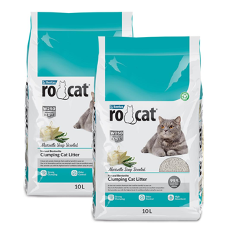 Rocat Marsilya Sabun Kokulu Topaklanan İnce Taneli Bentonit Kedi Kumu 2x10 lt