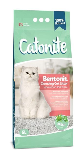 Catonite Fresh Kokulu Topaklanan İnce Taneli Bentonit Kedi Kumu 5 lt